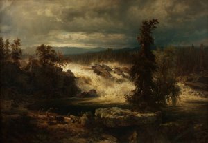 Die Labrofalle bei Kongsberg in Norwegen by August Leu Oil Painting