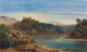 Along the Jordan River by August Loffler Oil Painting