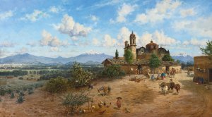 El Valle De Mexico by August Lohr Oil Painting