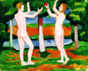 Adam and Eve painting by August Macke