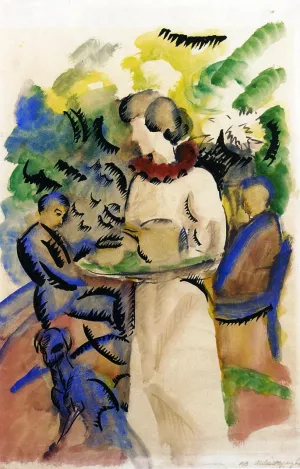 Afternoon in the Garden by August Macke Oil Painting