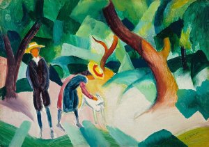 Children with a Goat by August Macke Oil Painting