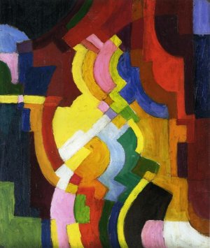 Farbige Formen III by August Macke Oil Painting