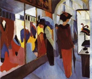 Fashion Shop by August Macke Oil Painting