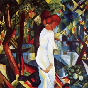 Few In The Forest Oil painting by August Macke