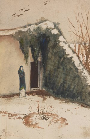 Frau im Innenhof by August Macke Oil Painting