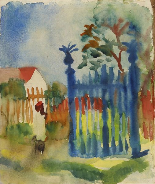 Garden Gate  by August Macke - Hand-Painted Oil Painting Reproduction