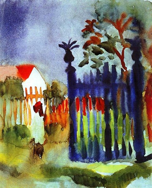 Main Product Photo of Garden Gate Painting by August Macke