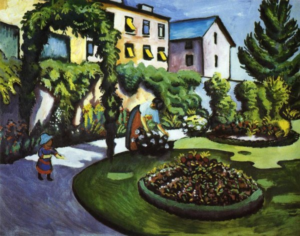 Main Product Photo of Garden Picture (also known as The Macke's Garden in Bonn) Painting by August Macke