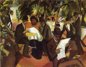Garden Restaurant by August Macke - Oil Painting Reproduction