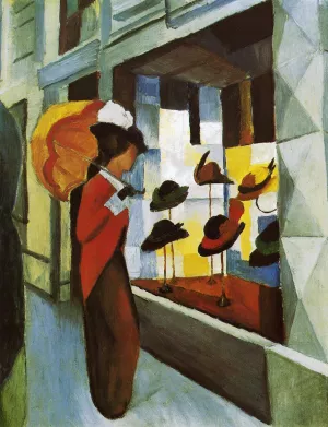 Hat Shop Oil painting by August Macke