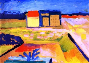 Houses and Fields painting by August Macke