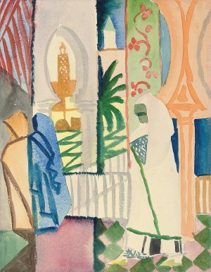 In der Tempelhalle by August Macke Oil Painting