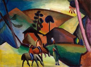 Indians on Horses by August Macke Oil Painting