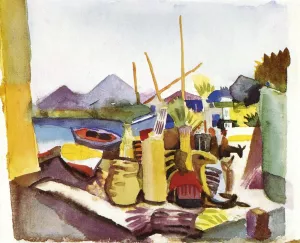 Landscape near Hammamet painting by August Macke