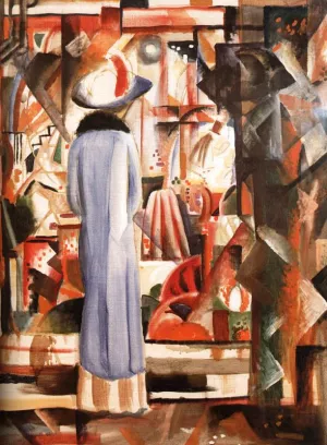 Large Bright Shop Window Oil painting by August Macke