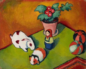 Little Walter'S Toys by August Macke Oil Painting