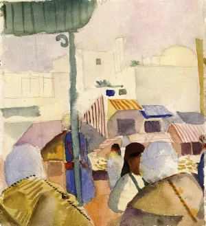Market in Tunis II by August Macke Oil Painting