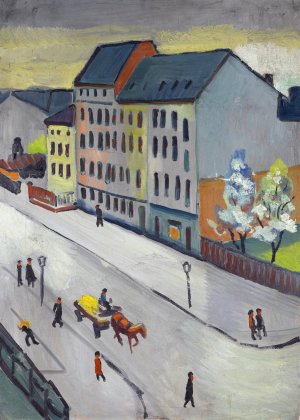 Our street in gray by August Macke Oil Painting