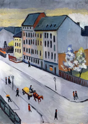 Our Street in Gray painting by August Macke