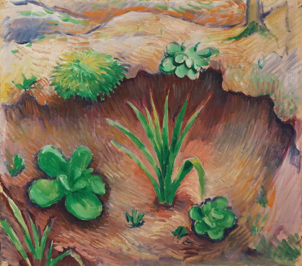 Main Product Photo of Pflanzchen im Wald  Painting by August Macke