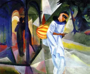 Pierrot by August Macke - Oil Painting Reproduction