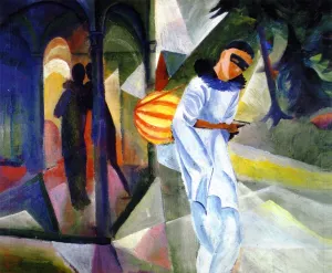 Pierrot Oil painting by August Macke