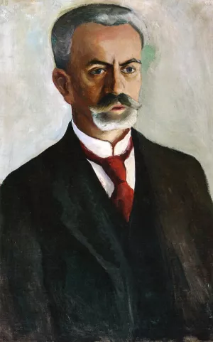 Portrait of Bernhard Koehler by August Macke Oil Painting