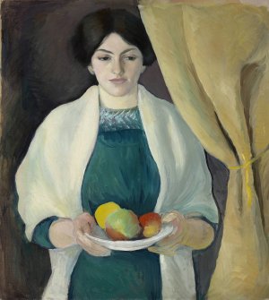 Portrait with apples Oil painting by August Macke