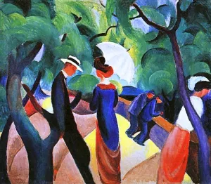 Promenade by August Macke - Oil Painting Reproduction