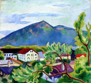 Spring Landscape in Tegernsee by August Macke Oil Painting