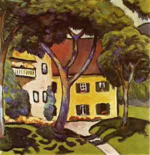 Staudacher's House at Tegernsee Oil painting by August Macke