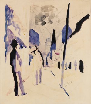 Strasse am Abend by August Macke Oil Painting