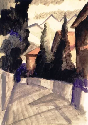 Street in Hilterfingen Oil painting by August Macke