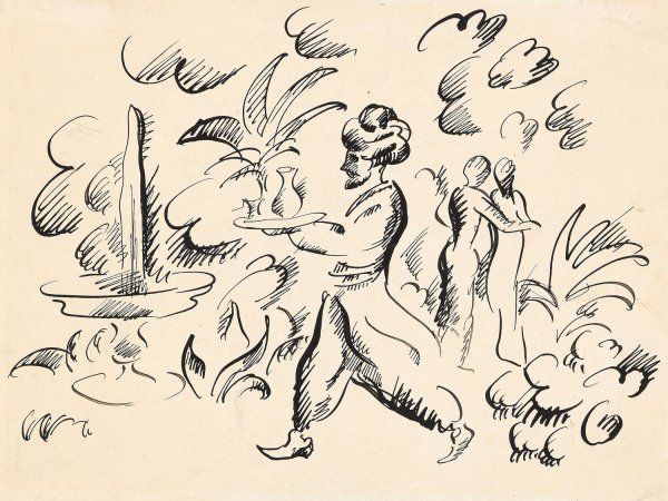Szene aus 1001 Nacht  by August Macke - Hand-Painted Oil Painting Reproduction