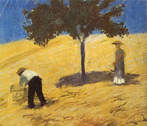 Tree in the Corn Field by August Macke - Oil Painting Reproduction