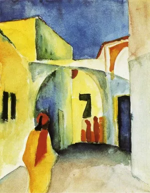 View of an Alley Oil painting by August Macke
