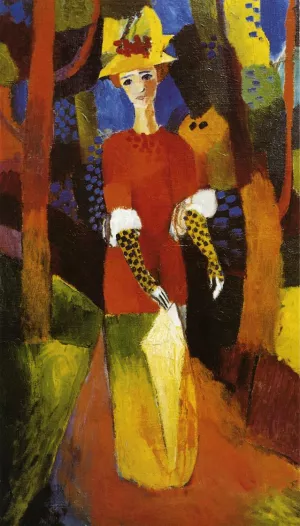 Woman in Park Oil painting by August Macke