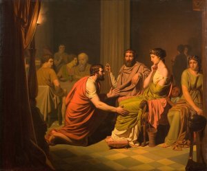 Odysseus before Alcinous, King of the Phaeacians by August Malmstrom Oil Painting