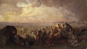 The Battle of Bravalla. Study by August Malmstrom Oil Painting