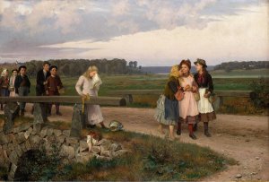 The Tell-Tale by August Malmstrom Oil Painting