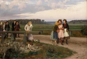 The Tell-Tale by August Malmstrom Oil Painting