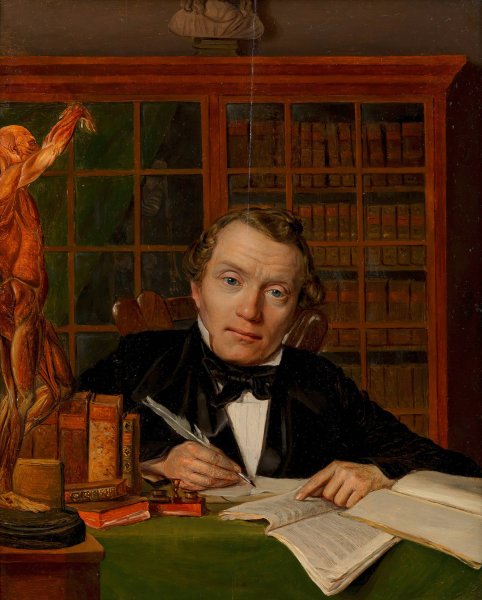 Dr. David Sternfeld, Arzt und Schriftsteller  by August Mansfeld - Hand-Painted Oil Painting Reproduction