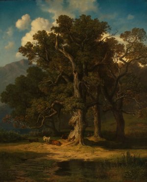 Waldlandschaft by August Maximilian Zimmermann Oil Painting