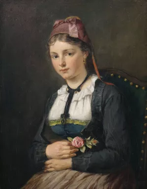 Schwarzwaldmadchen by August Muller Oil Painting