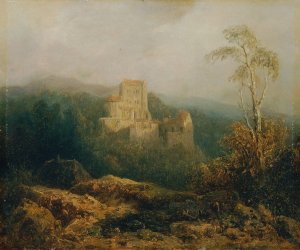 Das Bergschloss by August Piepenhagen Oil Painting