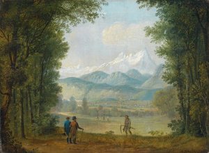 Wanderer vor weiter Landschaft by August Piepenhagen Oil Painting
