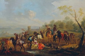 Beizerfolg auf Reiher Oil painting by August Querfurt