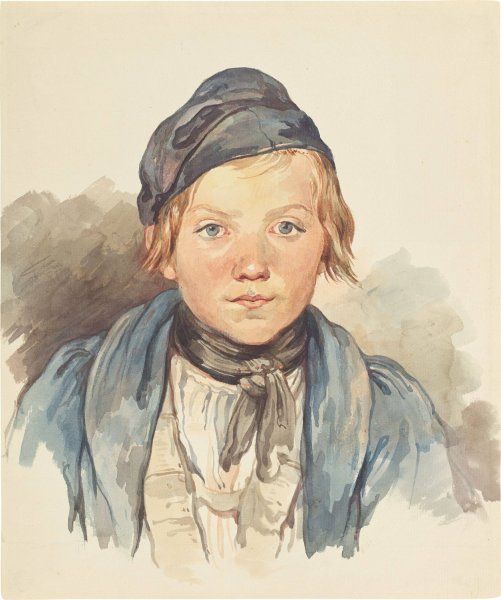 Bildnis eines Jungen by August Richter - Hand-Painted Oil Painting Reproduction
