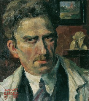 Selbstbildnis by August Rieger Oil Painting